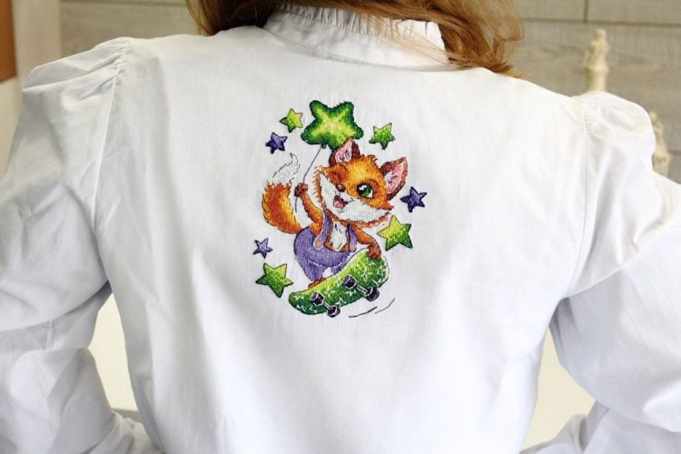 Набор для вышивания Жар-Птица В-803 Лисенок-скейтбордист