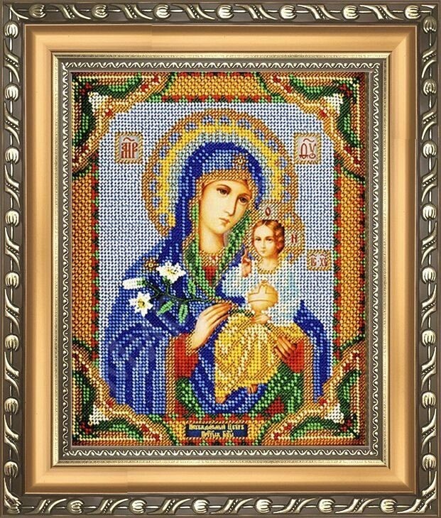 Мир багета 17БК 3098-1-1250_ПЛ Рама для иконы "Смоленская" Радуга бисера