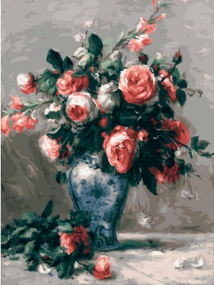 Белоснежка 905-AS Ренуар. Розы в синей вазе