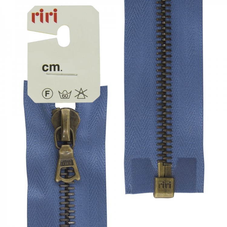 Riri 3523224/80/2630 Молния металлическая, разъемная, 6 мм, 80 см, сине-голубой