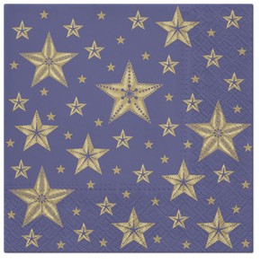 PAW Decor Collection SDL016605 Салфетка трехслойная для декупажа "Красивые звезды голубые"