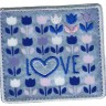 HKM 33669/1SB Термоаппликация "Надпись LOVE и тюльпаны"