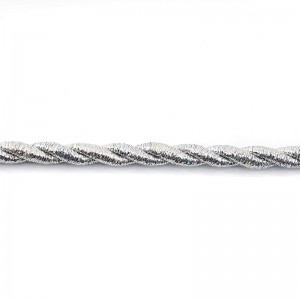 SAFISA 25277-1мм-102 Шнур металлизированный SPIRAL, ширина 1 мм, цвет 102 - серебряный