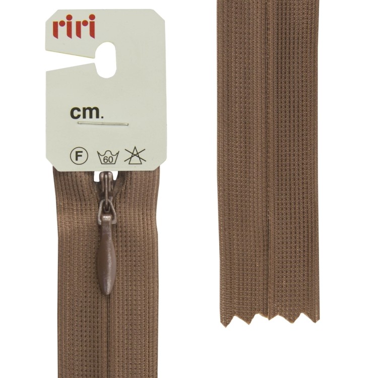Riri 6010917/60/2237 Молния потайная, неразъемная, 4 мм, 60 см, коричневый темный