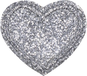 HKM 42652 Термоаппликация "Сердце с маленькими серебряными блёстками"
