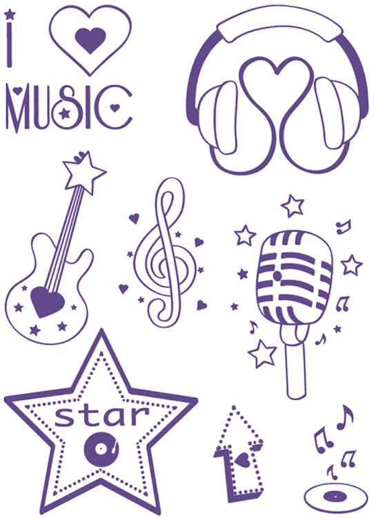 Aladine 05306 Набор детских текстильных штампов "Музыка"