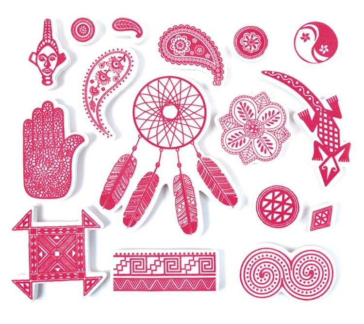 Aladine 05258 Набор текстильных штампов "Народы мира"