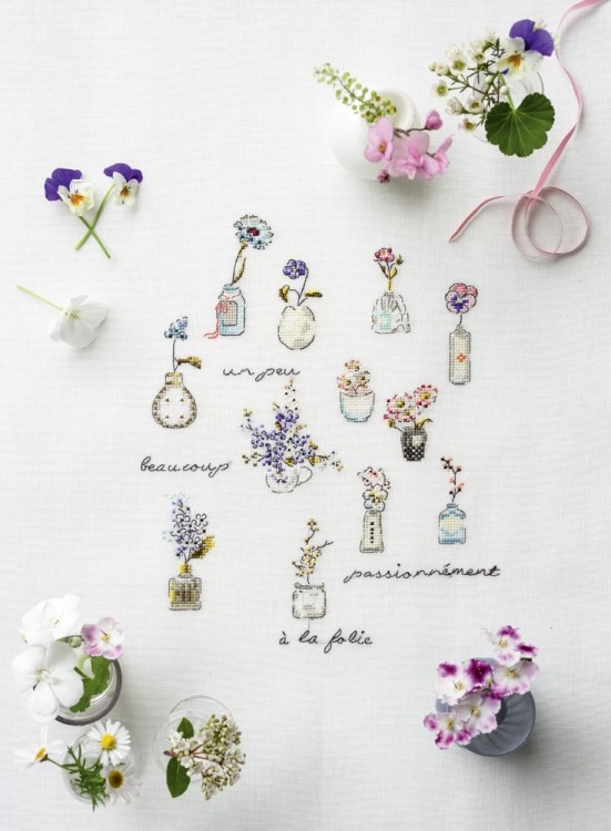 Французская вышивка крестом. Цветочные фантазии Элен ле Берр