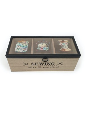 Hemline TN014 Шкатулка для хранения швейной фурнитуры, 3 отделения