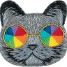 Набор для вышивания Панна JK-2218 Брошь "Кот в радужных очках"