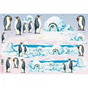 Stamperia DFS139 Бумага рисовая "Пингвины"