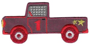 HKM 33487/1SB Термоаппликация "Auto Reflex rot mit gelben Stern"