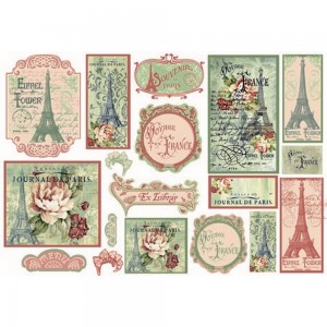 Stamperia DFGS018 Карта для декупажа "Париж в цветах"