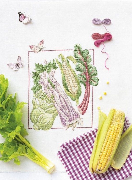 Французская вышивка крестом. Любимый огород. Вероник Ажинер