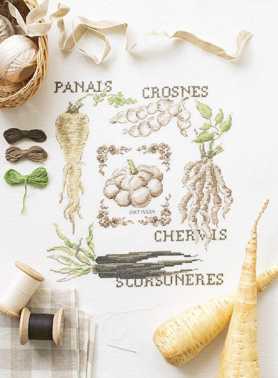 Французская вышивка крестом. Любимый огород. Вероник Ажинер