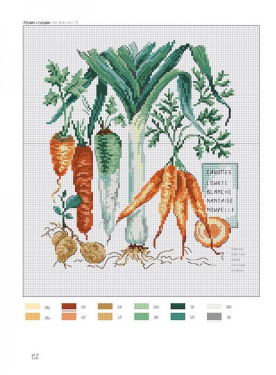 Французская вышивка крестом. Любимый огород. Вероник Ажинер