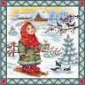Набор для вышивания Многоцветница МКН 127-14 Зимние забавы. Кормление синичек