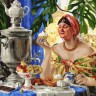 Белоснежка 1195-AS Чаепитие у самовара (по мотивам Б.Кустодиева)