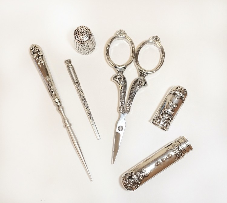 РТО 010518 Набор из 5 предметов "Винтаж" - античное серебро