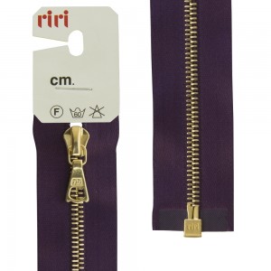 Riri 3000083/60/2510 Молния металлическая, разъемная, на атласной тесьме, 4 мм, 60 см, фиолетовый темный