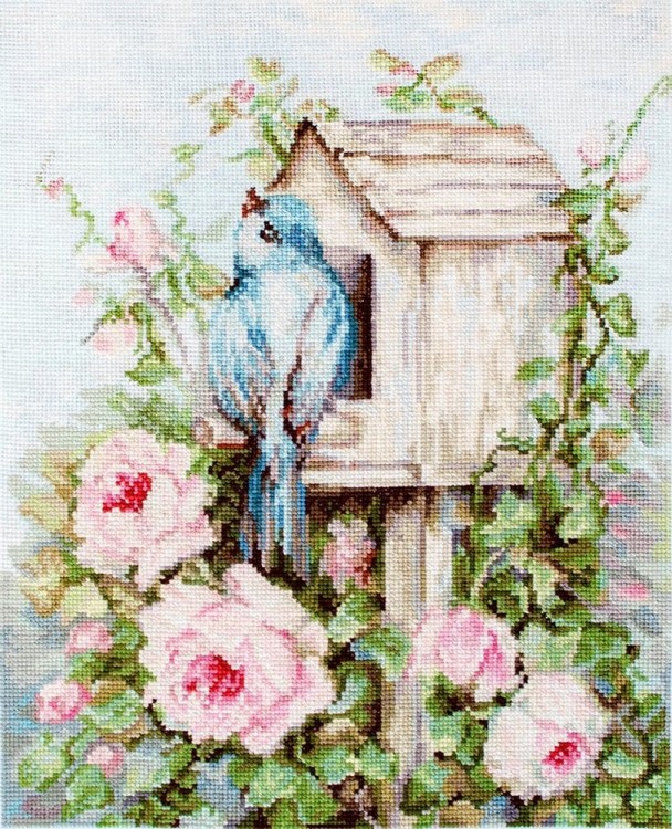 Набор для вышивания Luca-S B2352 Птичий дом и розы