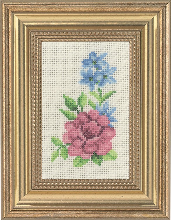 Набор для вышивания Permin 13-1136 Роза и голубые цветы