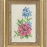 Набор для вышивания Permin 13-1136 Роза и голубые цветы
