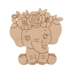 Mr.Carving ВД-1166 Слоненок Заготовка для декорирования Подвеска "Слонёнок с цветами"