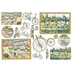 Stamperia DFS152 Бумага рисовая "Велосипед"