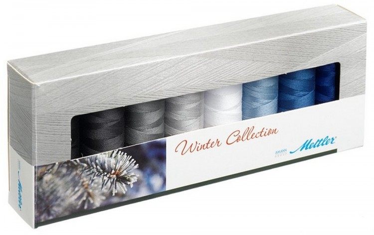 Amann Group Mettler SFC8WINTER Набор с нитками Silk Finish "Оттенки Зимы" в подарочной упаковке, 8 катушек