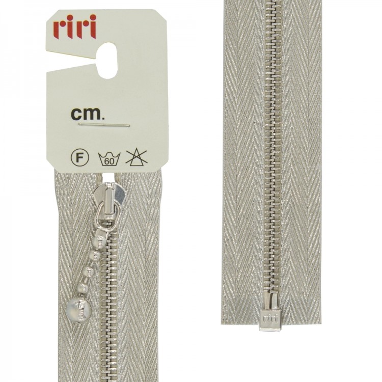 Riri 3018780/65/3200 Молния металлическая, разъемная, на люрексной тесьме, 4 мм, 65 см, серебристый