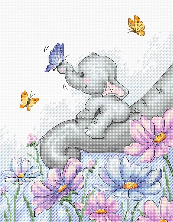 Набор для вышивания Luca-S B1183 Слон с бабочкой