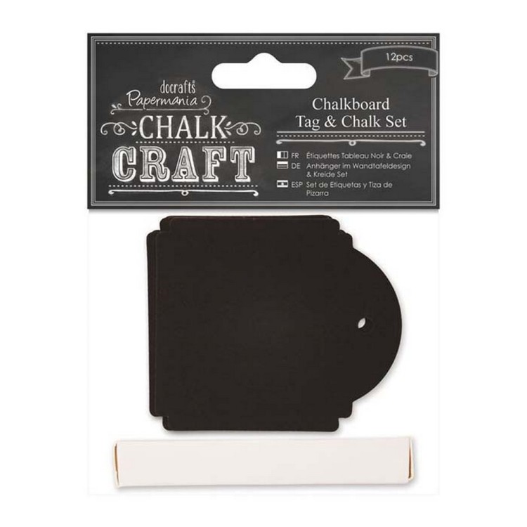 Docrafts PMA355414 Набор декоративных элементов Напиши мелом - Бирки квадратные + мел