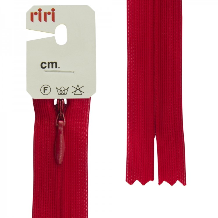 Riri 6010917/60/2407 Молния потайная, неразъемная, 4 мм, 60 см, красный