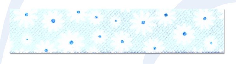 SAFISA 6522-20мм-04 Косая бейка с рисунком, хлопок/полиэстер, ширина 20 мм, цвет 04 - голубой/белый