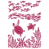 Stamperia KSG460 Трафарет "Романтика - морская мечта - рыба и черепаха"
