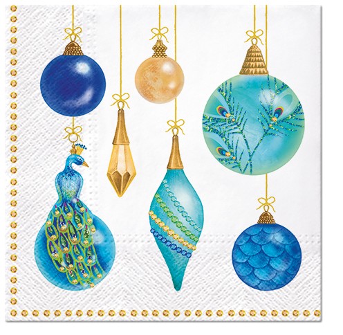 PAW Decor Collection SDL232700 Салфетка трехслойная для декупажа "Коллекция павлин"