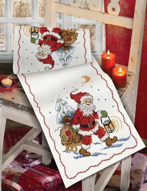 Набор для вышивания Anchor 02502 Дорожка  "Санта с санями"